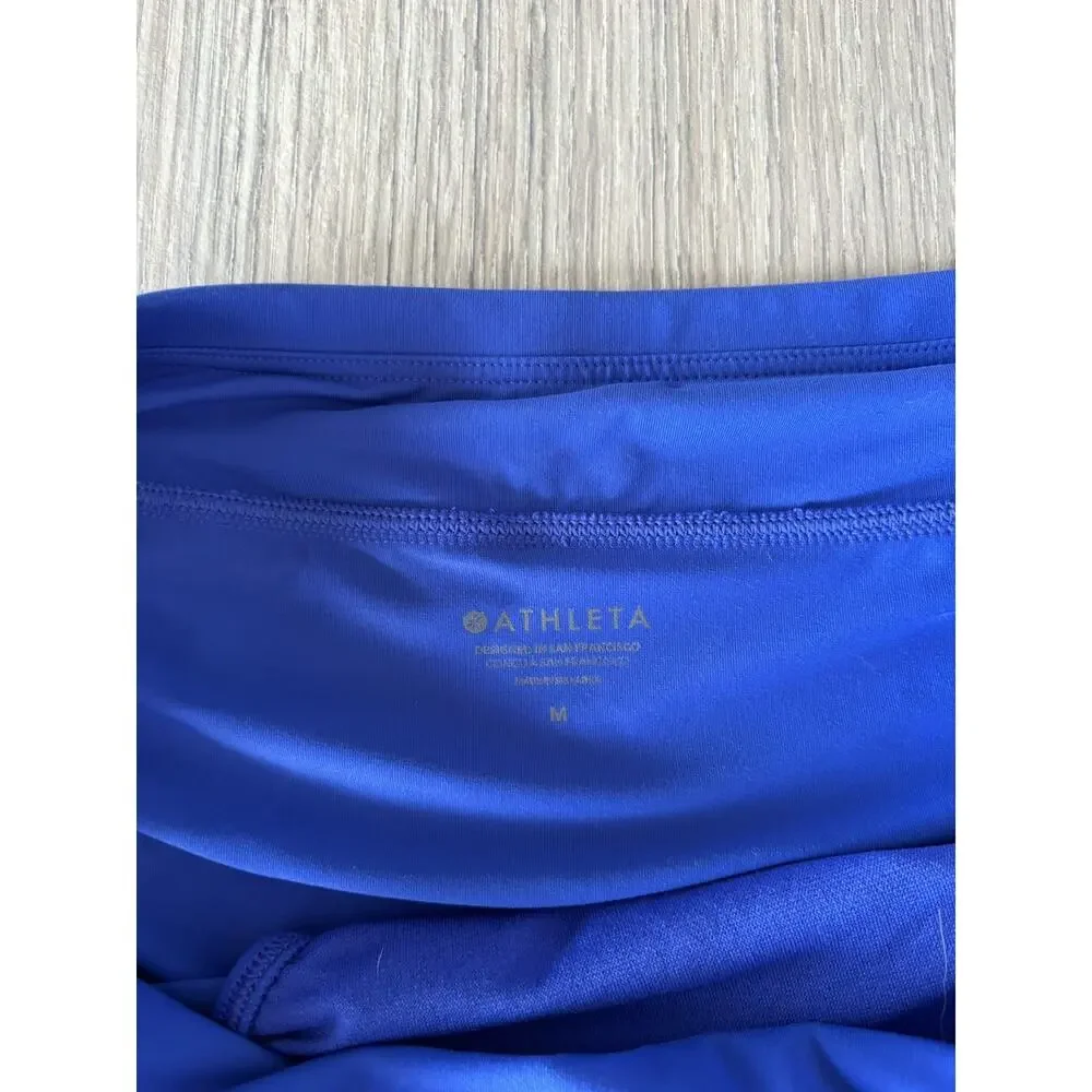 Athleta M yacht blue Tidal Skirt skort swim bathing suit bikini coverup vacation